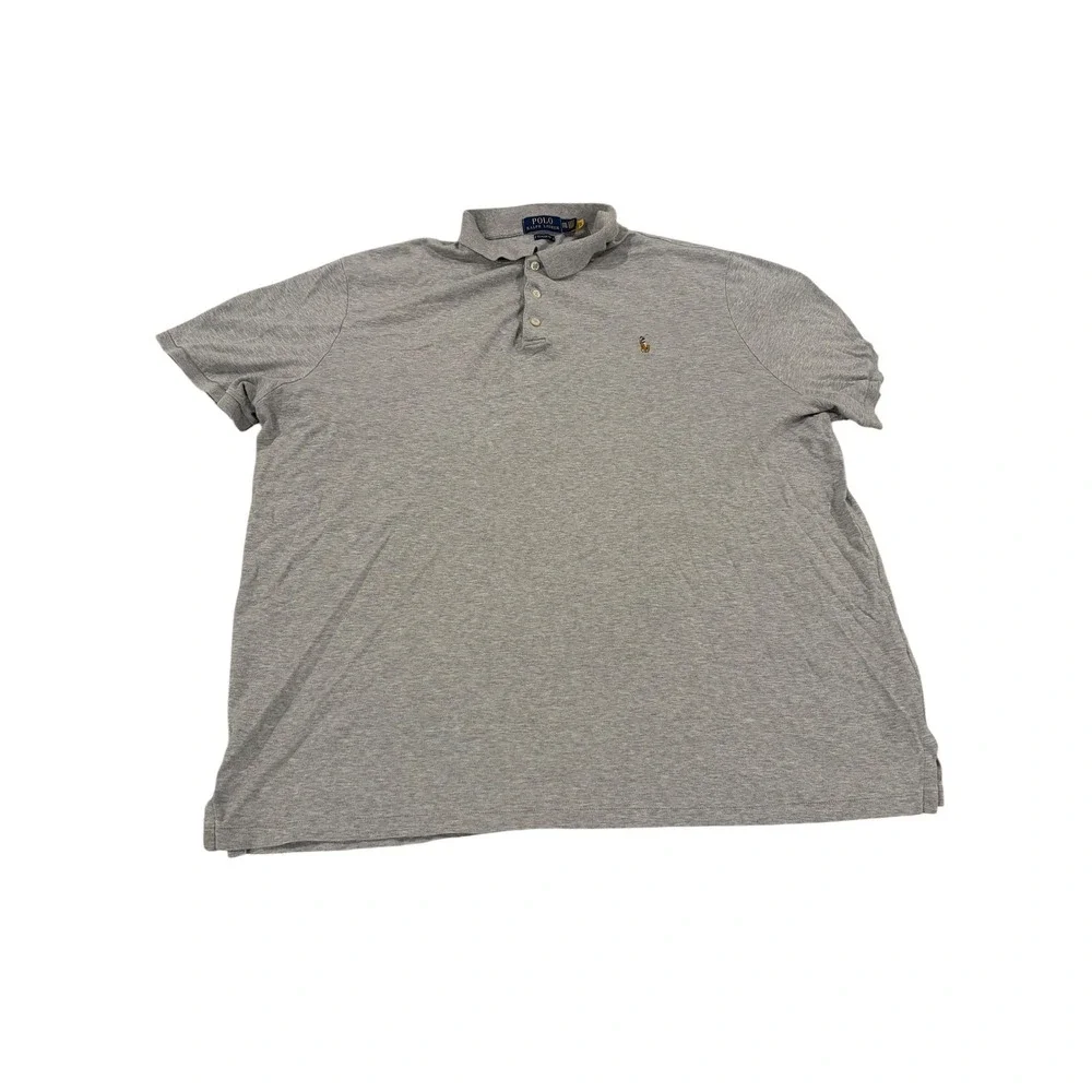 Polo Ralph Lauren Mens XXL Classic Fit Heather Gray Cotton Polo Shirt